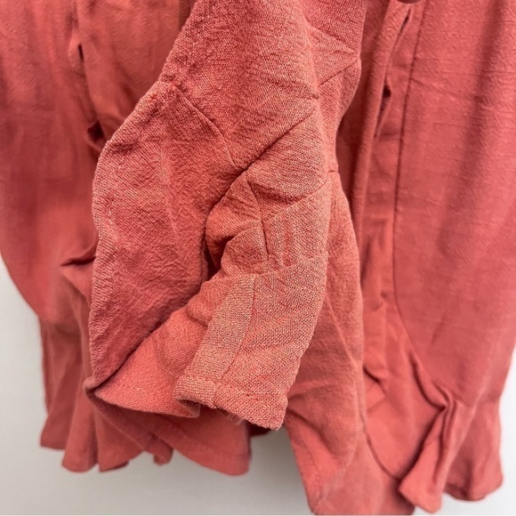 Pink Lily Never A Compromise Terracotta Strapless Linen Romper Women's Small - Picture 12 of 14